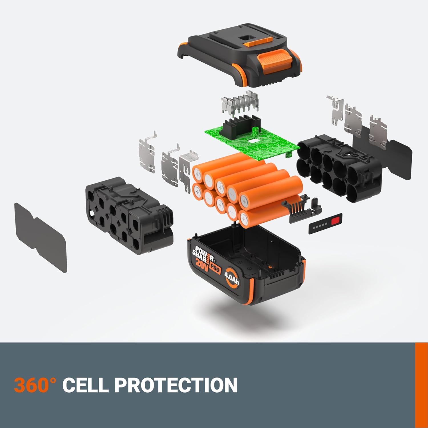 WORX 20 V Lithium-ion Battery 4.0 Ah PowerShare Pro 2 pcs WA3674.2