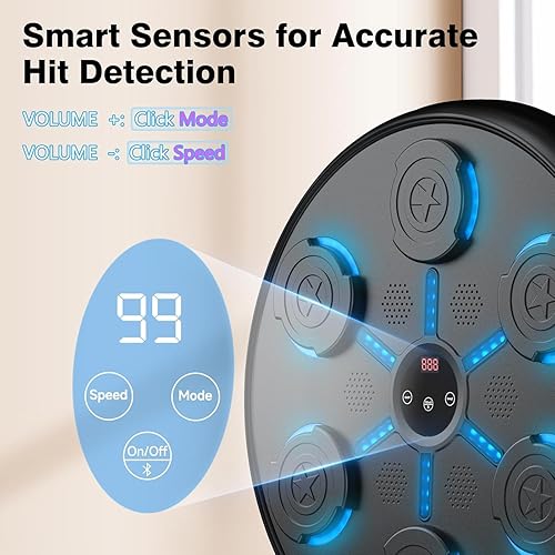 Miniatura 5 de jiaao Music Boxing Machine, 2025 Upgrade Workout Machine for Adults Women Kids, Smart Bluetooth Boxing Music Trainer, with LED Wall Mounted Musical