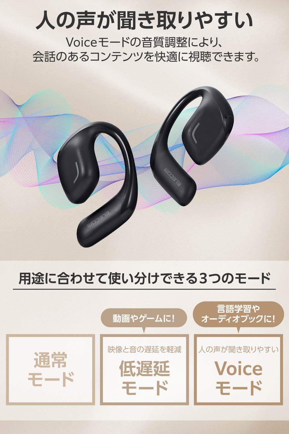 Amazon.co.jp: エレコム オープンイヤー イヤホン Bluetooth 5.4