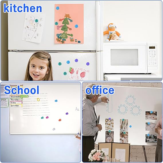 64PCS Colorful Push Pin Magnets,Strong Refrigerator Magnets for Whiteboard,Small Magnetic Push Pins for Fridge,Strong Whiteboard Magnets Classroom Magnets for Locker, Map, Kitchen, Office, School,Home