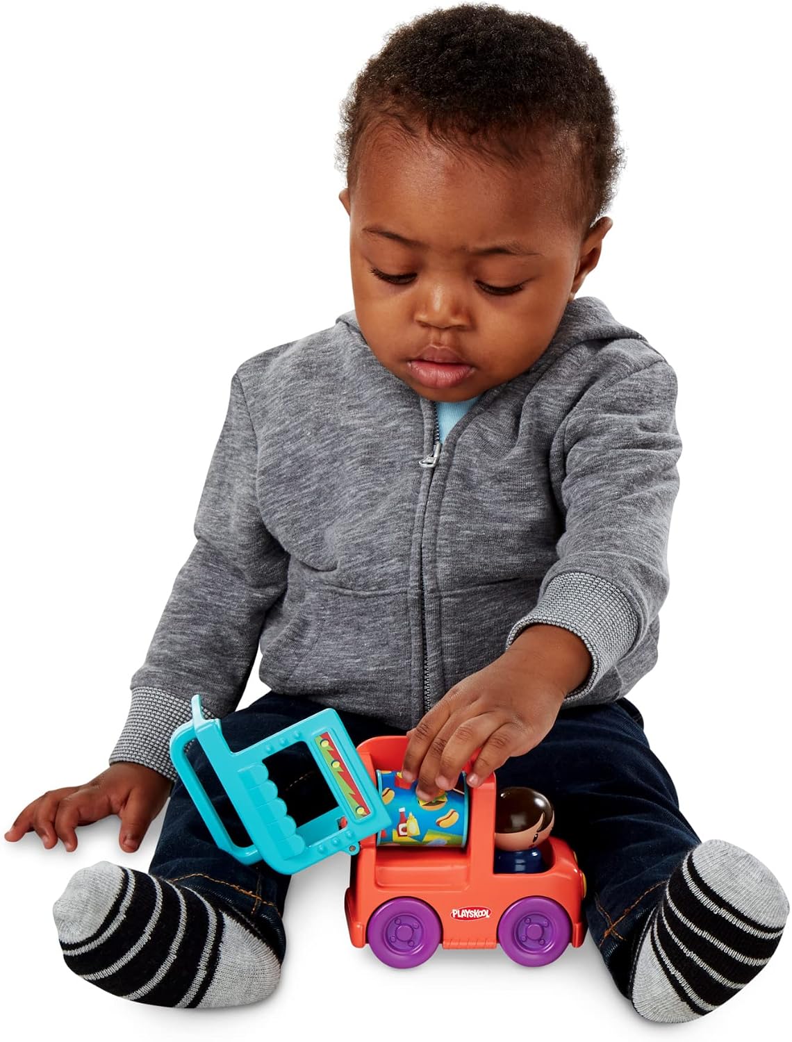 Playskool Fold 'n Roll Trucks Activity Toy Bundle of 2 Vehicles for Toddlers 12 Months and Up, Food and Ice Cream Truck Themes with 1 of Each (Amazon Exclusive)
