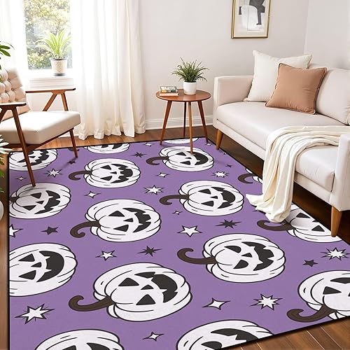 Vista 27 de Funny Halloween Seamless Trendy Groovy Retro 70s Style Y2k Collection Area Rug Outdoor Patio Rug Play Mat Modern Floor Carpet Non-Slip Home Decor