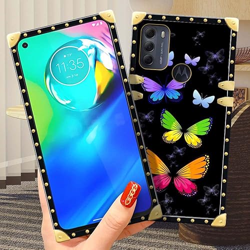 Miniatura 2 de DAIZAG Funda para Motorola Moto G Power 2022, Butterfly001 Moto G Power 2022 Cuadrada Dorada, Funda protectora suave y delgada, antiarañazos, para