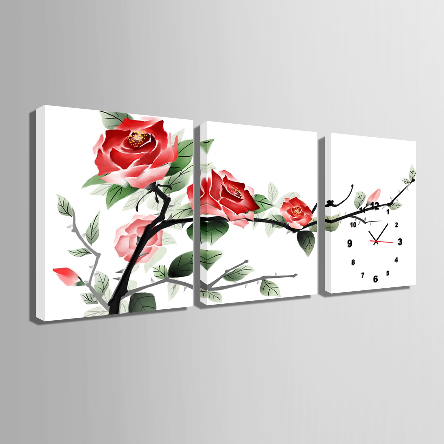 油絵 絵画 【薔薇時計】 油絵 絵画 【薔薇時計】