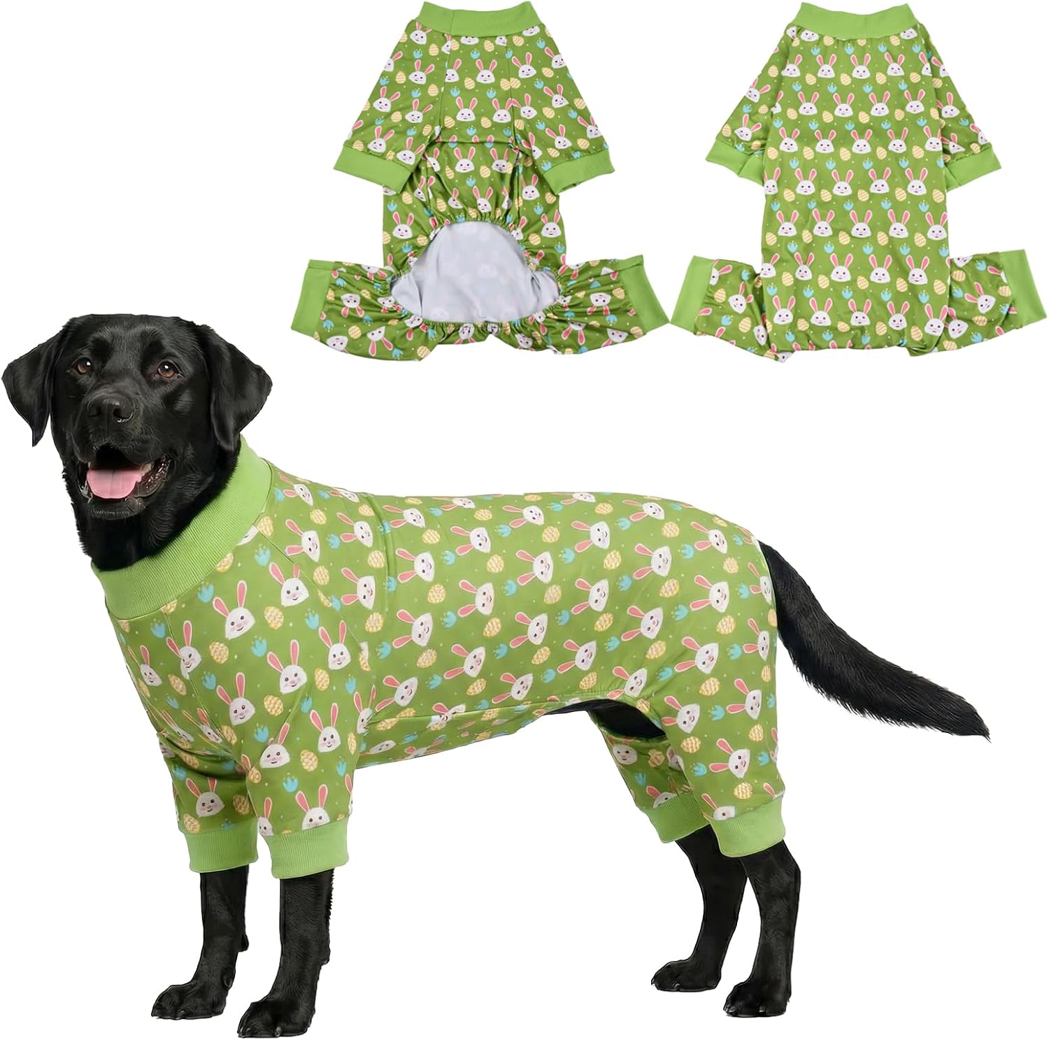 Pijama de Conejo de Pascua para Perro Disfraz XXL Verde