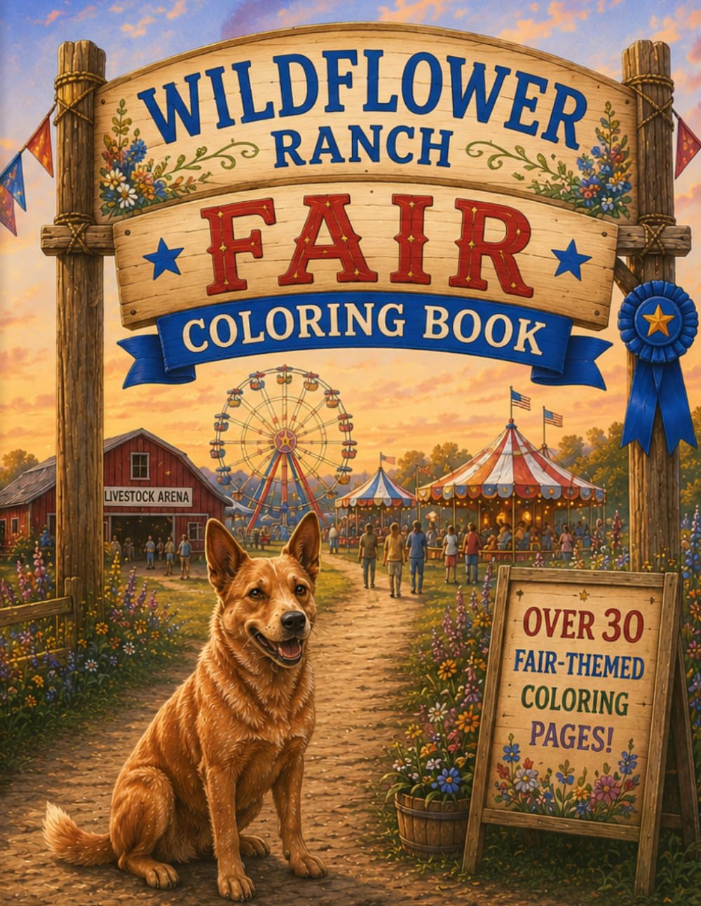 Wildflower Ranch Fair Coloring Book: Over 30 Fun Fair-Themed Coloring Pages Featuring Farm Animals, Fair Rides, Blue Ribbons, and More!