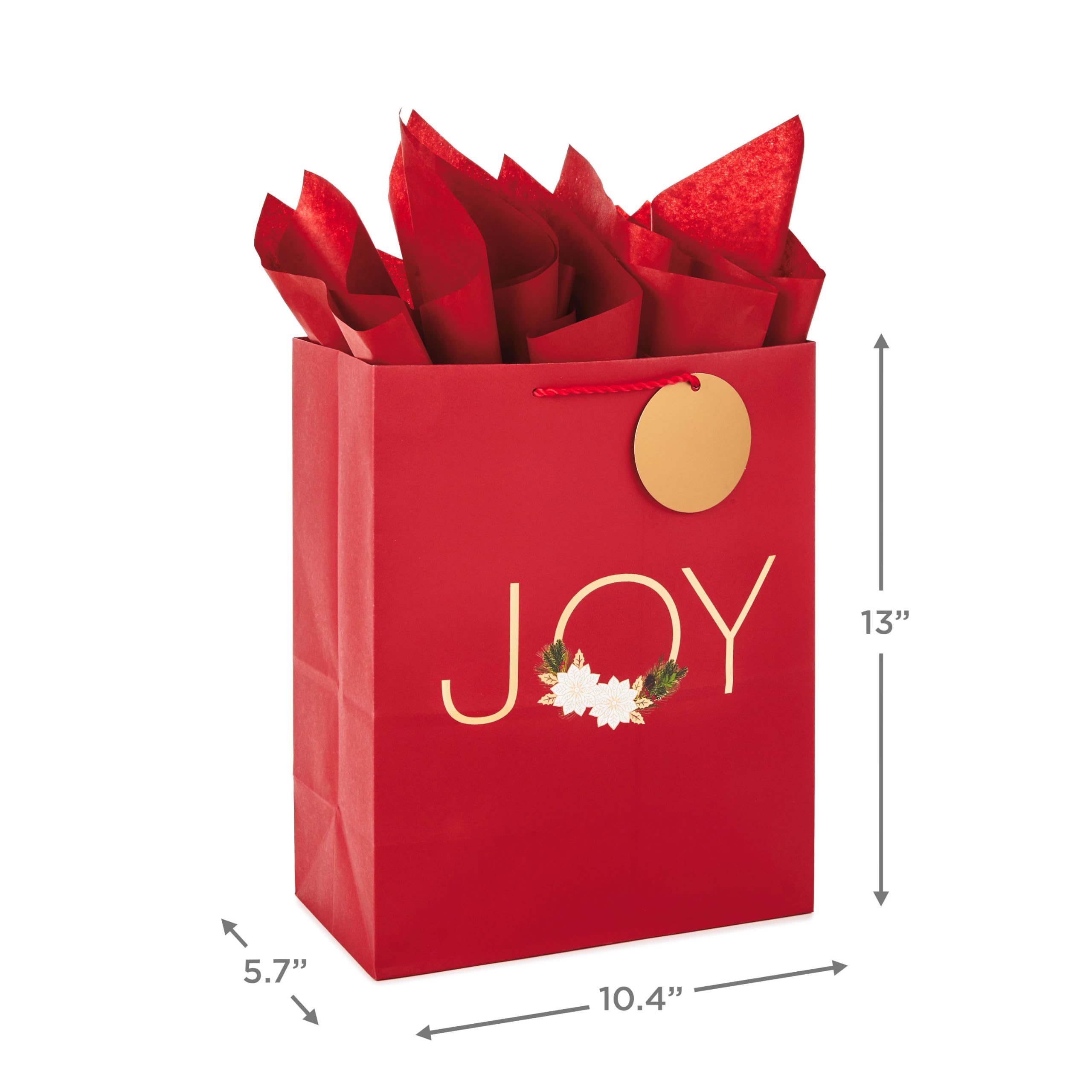 Hallmark 0005XGB1395 Geschenktüten-Sortiment mit Seidenpapier (3 Beutel) rote Bundle, Papier, Kranz, Freude und Scheune