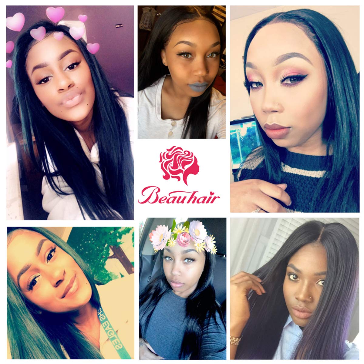 Brazilian Straight Human Hair 3 Bundles With 13x4 Ear to Ear Lace Frontal Closure (16 18 20+16 Frontal) Unprocessed Virgin Natural Color