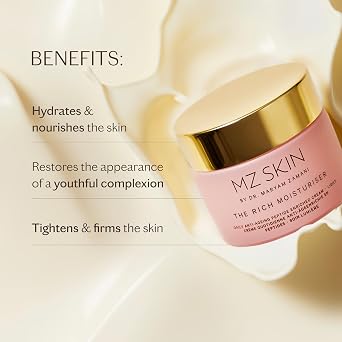 MZ SKIN The Rich Moisturizer | Intensive Anti-Aging Face Cream with Hyaluronic Acid, Peptides & Ceramides I Hydrating, Firming & Smoothing 50 mL / 1.69 oz