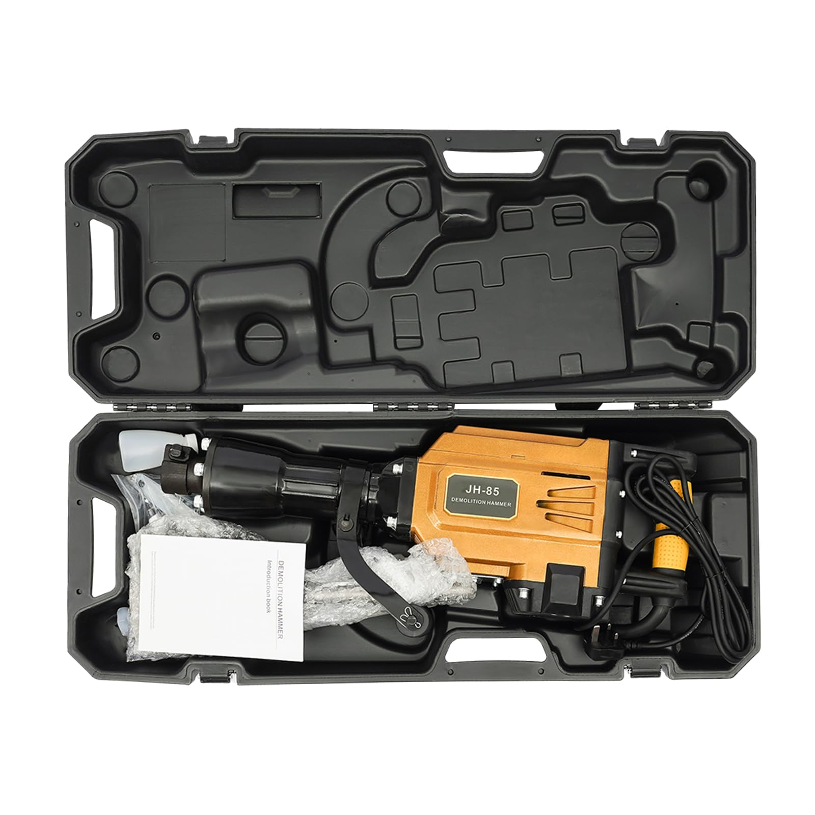 Cunnyend 1800W Gasoline Demolition Hammer, 2300 Bpm Jack Breaker Drill, Anti-Vibration Concrete Breaker, With 3 Replaceable Drills & 2 Filters, Electric Chisel For Concrete Breaking And Heavy-Duty Work
