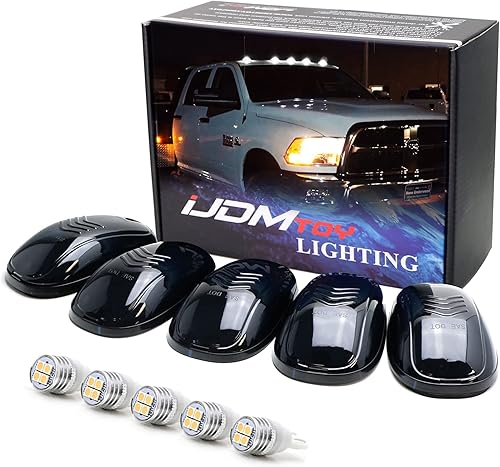 Miniatura 8 de iJDMTOY Kit de montaje de luces LED blancas de lente transparente para techo de cabina compatible con Dodge/RAM Chevrolet/GMC Ford Toyota Trucks
