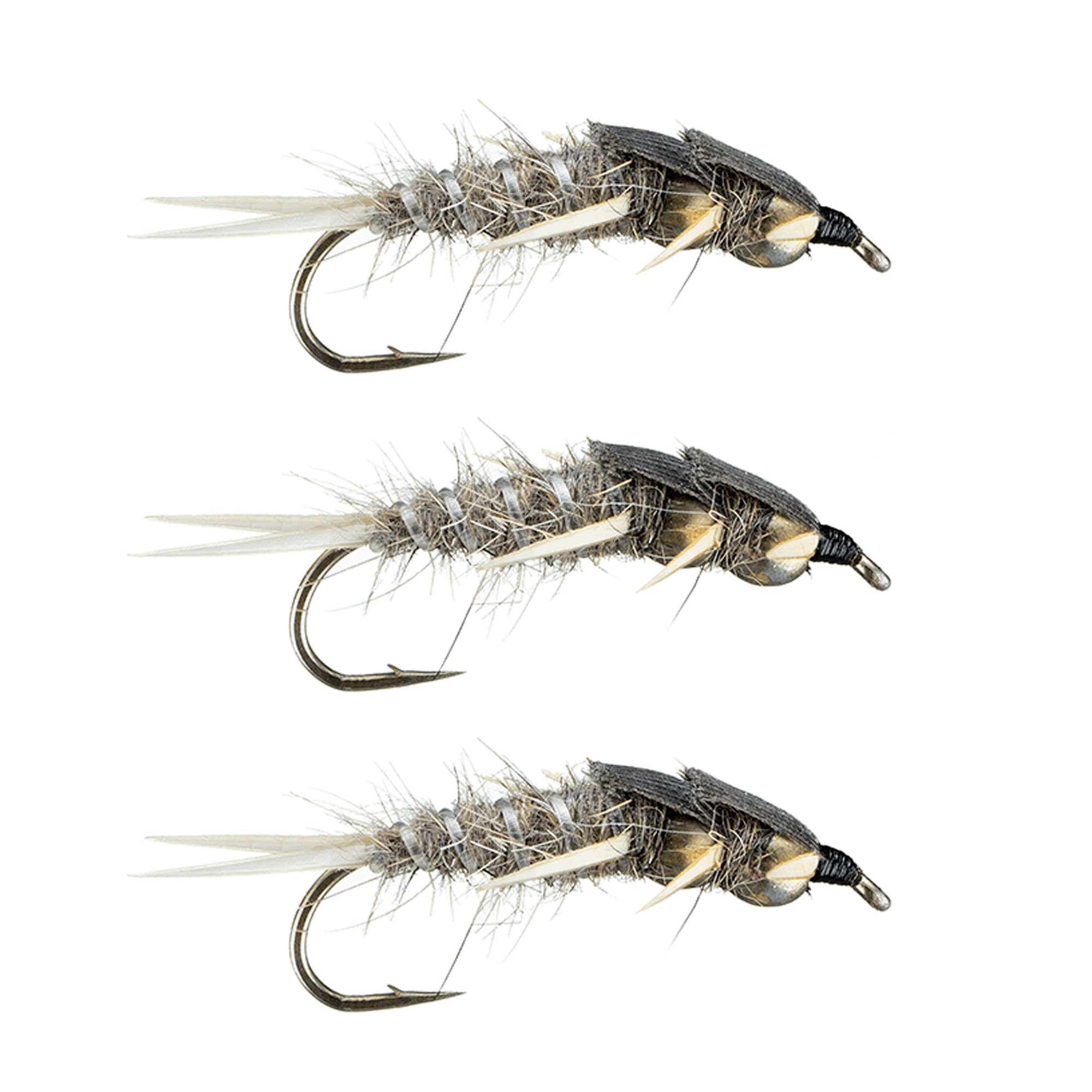 Fly Fishing Flies by Colorado Fly Supply - Double Bead Stone Hare's Ear - Trout Flies and Stoneflies for Fly Fishing - Fly Fishing Lures for Trout - Stonefly Nymph - 3 Pack of Flies - Hook Size 10