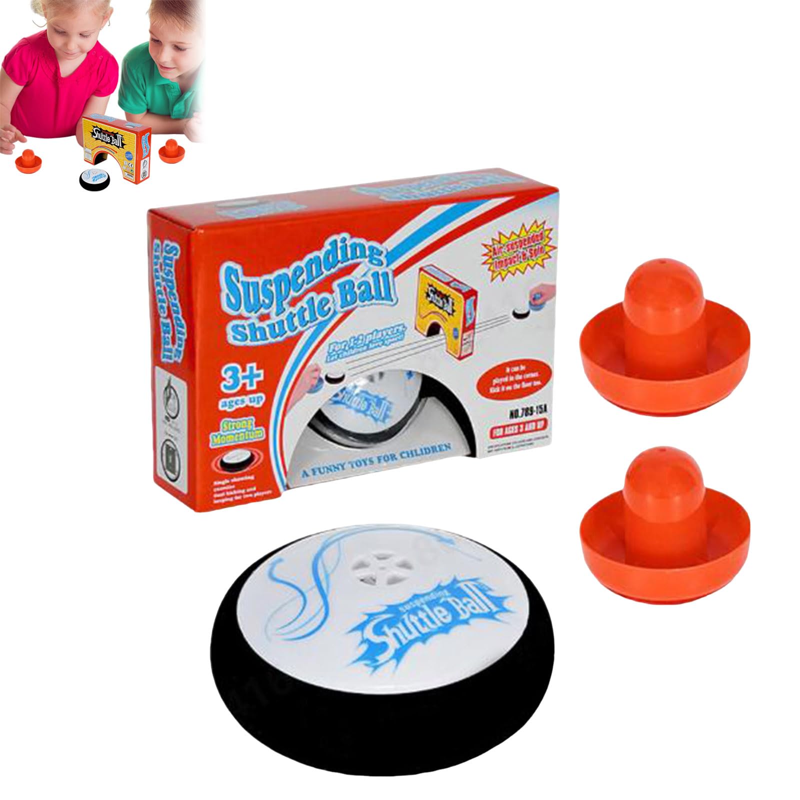 Generisch Air Hockey Hover Puck, Floating Hockey Mit 2 Roten Lufthockey Drücken, Tragbares Tischspiel Tischhockey Schwebepuck Für Kinder, AirhockeyBrettspiel Spielzeug Geschenk