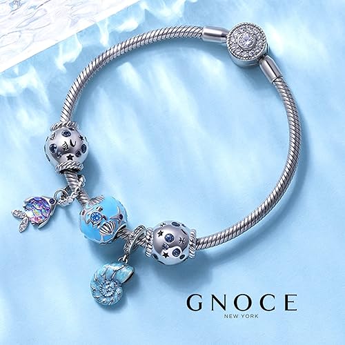 Miniatura 4 de GNOCE Dijes colgantes de pez alegre para pulsera de plata de ley 925 con purpurina y piedras preciosas transparentes para mujer, regalo del día