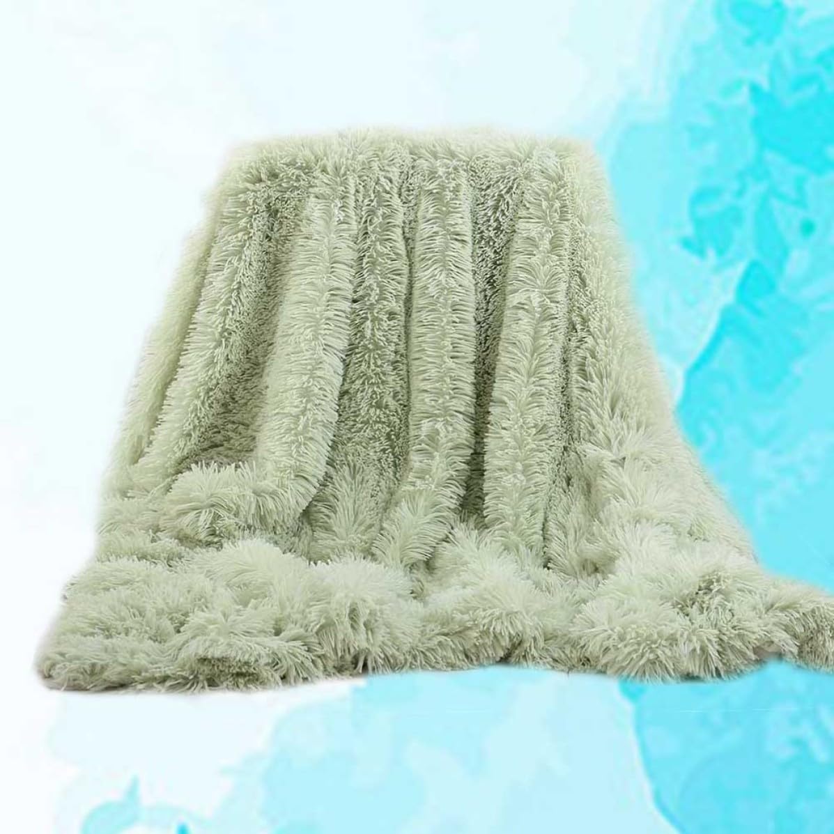 Coperta di Peluche Morbida 130x160 Cm in Poliestere Verde