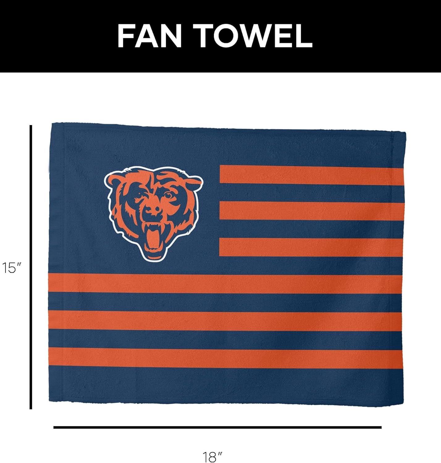 Northwest Chicago Bears NFL Team Flag Rally Towel, 15 x 18 inches - Image 3