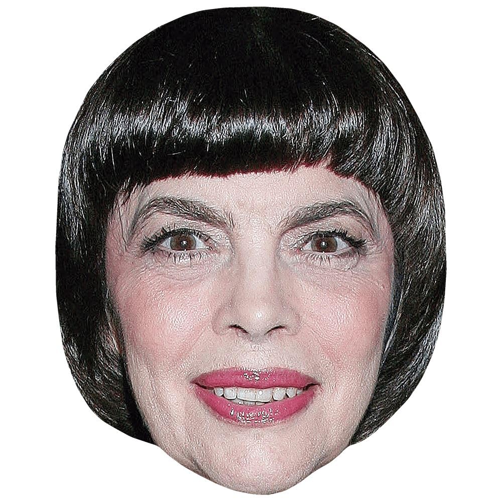 Mireille Mathieu (Fringe) Celebrity Mask, Flat Card Face, Fancy Dress Mask