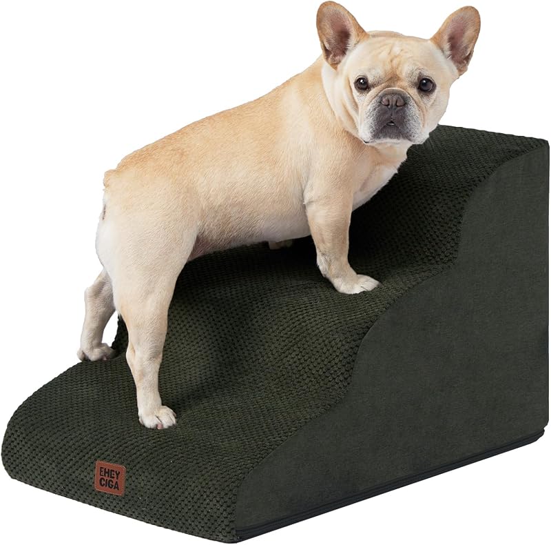 Escada Curva para Cães e Gatos EHEYCIGA em Espuma, 3 Degraus, 40 cm de Altura