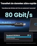 Anker Prime Thunderbolt 5 Cable, 3.3 FT USB C to USB-C Cable, 240W Charging, 80Gbps Data Transfer, 8K/4K Displays, for MacBook Pro, iPhone 17/16/15, iPad Pro,and More - 3