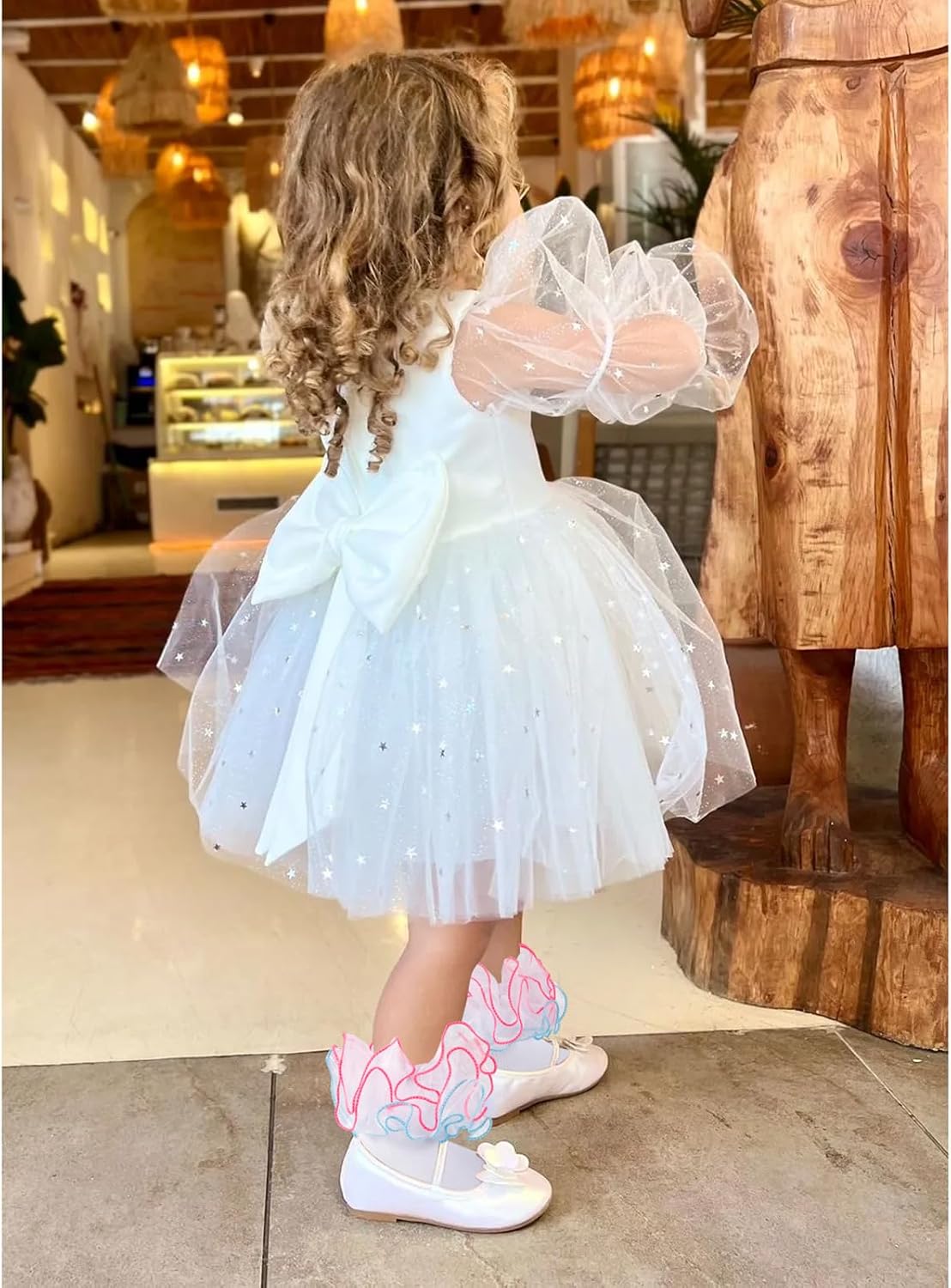Toddler Girls Ruffle Socks Girl Cute Lace Frilly Fancy Dress Socks Soft Cotton Sock with Big Ruffles for Little Kids
