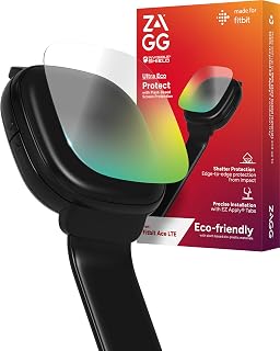 ZAGG Ultra Eco Fitbit Ace LTE Screen Protector - Plant-Based Materials, Impact & Scratch Protection, Glass-like Clarity