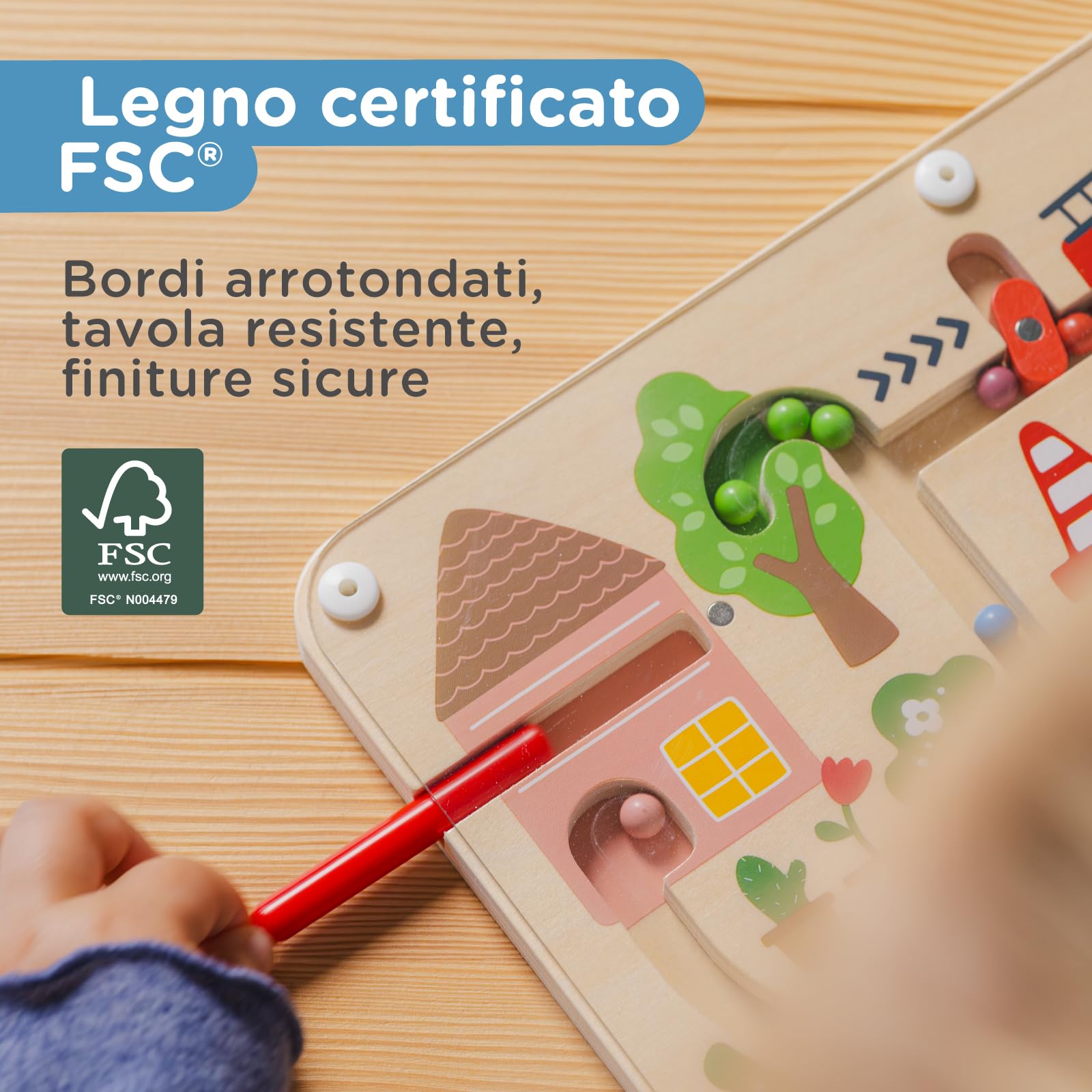 Nene Toys Labirinto Magnetico per Bambini 2+ Anni – Gioco Magnetico – Gioco da Viaggio Auto/Aereo 2 3 Anni – Busy Board Montessori – Motricità Fine & Coordinazione Mano-Occhio – Senza Schermo