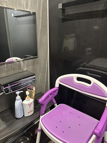 Amazon | 島製作所 折りたたみシャワーチェア 楽湯7550ST パープル