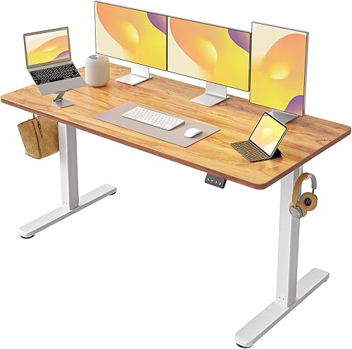 Miniatura 126 de FEZIBO - Escritorio eléctrico ajustable para trabajar sentado o de pie, 40 x 24 pulgadas, para oficina en casa, escritorio ergonómico para Negro