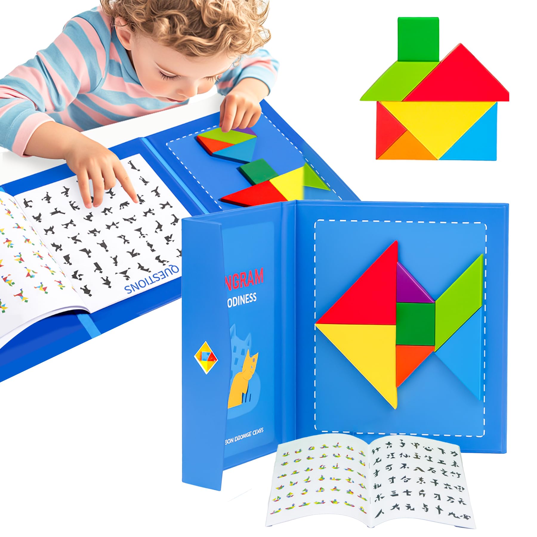 Wishkey Magnetic Tangram Puzzle for Kids Ages 3-10, Montessori Travel Games & STEM Brain Teasers, Educational Jigsaw Shape Toy for Road Trips, Hands-On Learning & Thinking Skills-image-47
