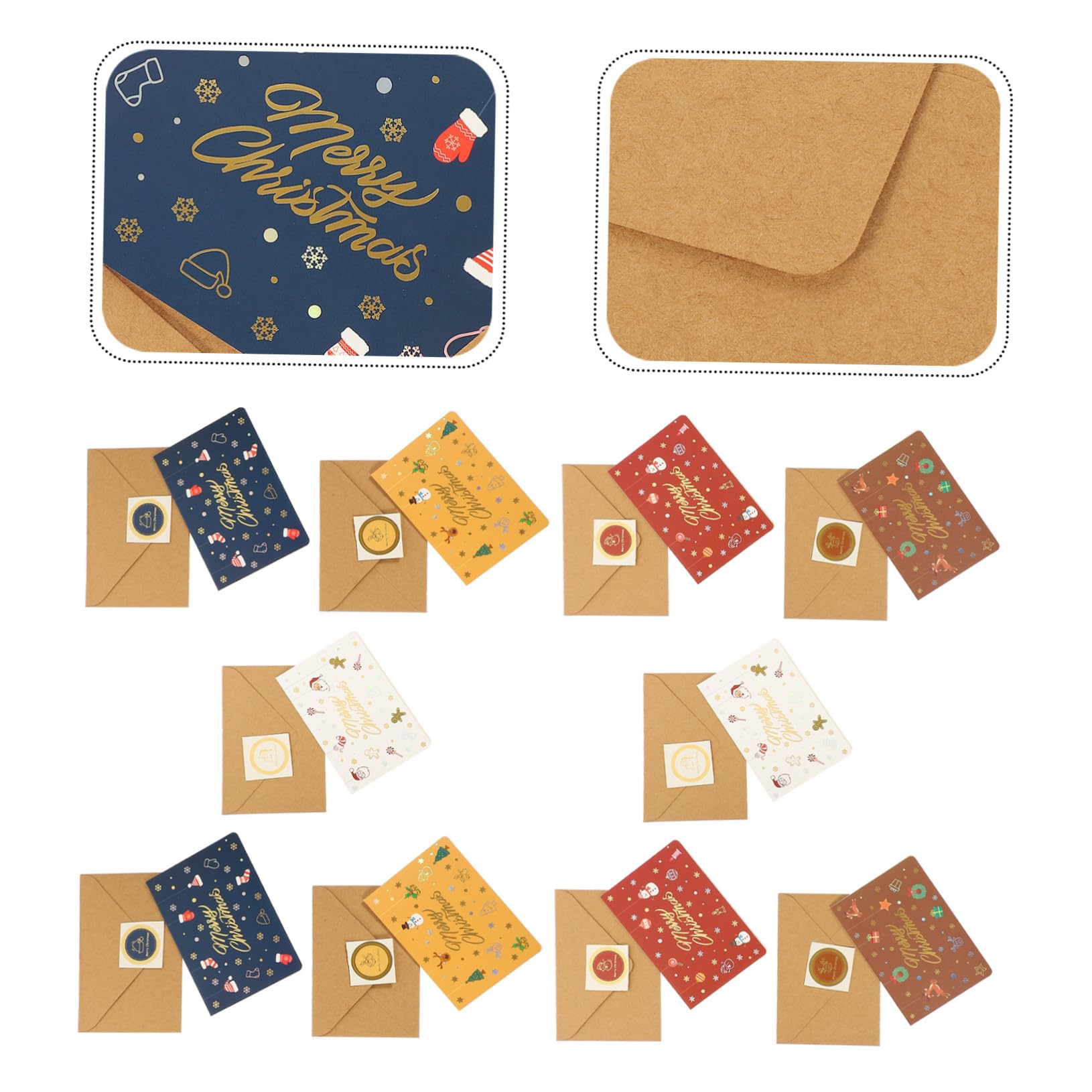 DOITOOL 40 Sätze Teiliges Weihnachtskarten aus Hochwertigem Papier mit Farben Gestaltete Gruß und Segenskarten für Festtage als Dankes und Botschaftskarten für Familie und Freunde