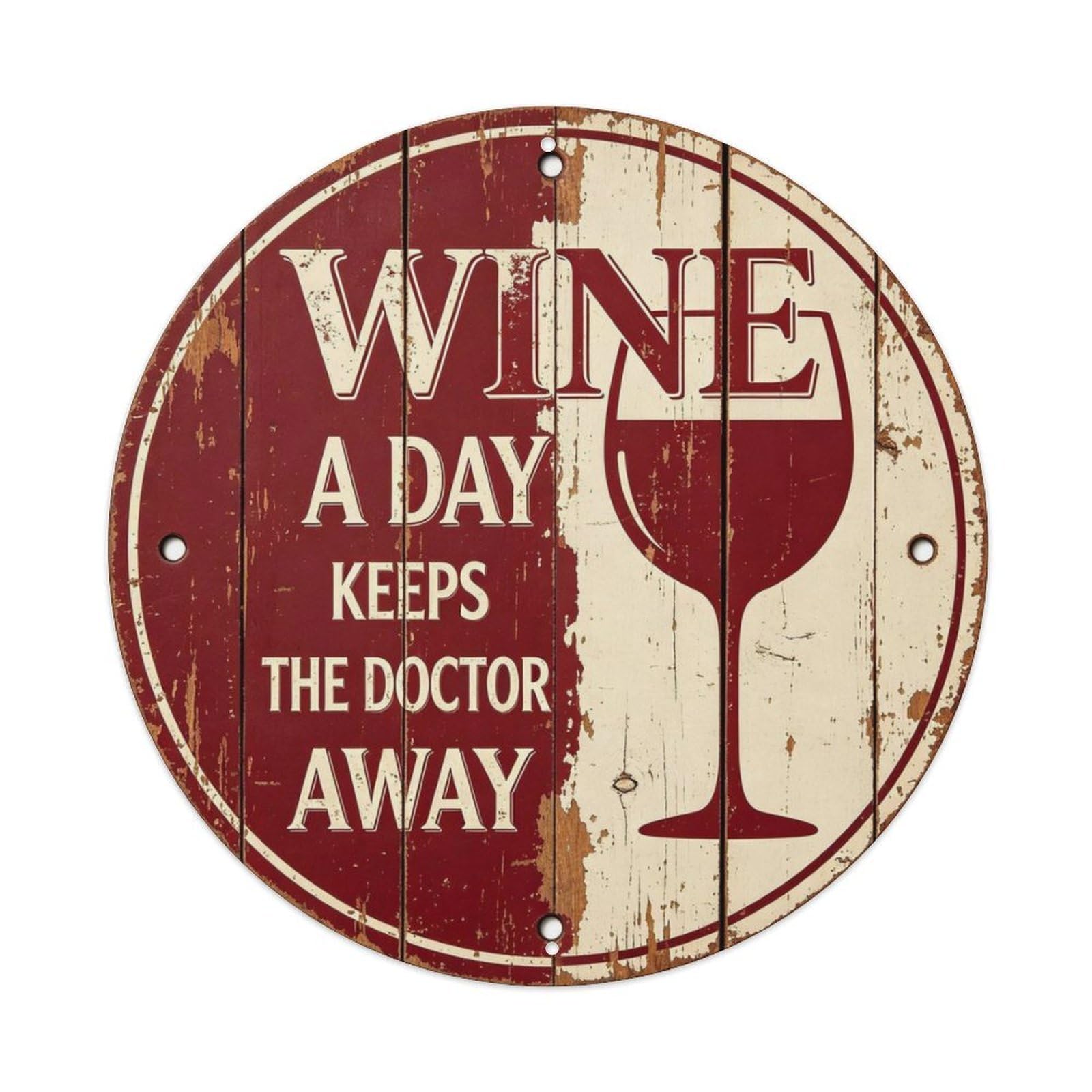 Wine A Day Keeps The Doctor Away Metal Tin Sign Plaque