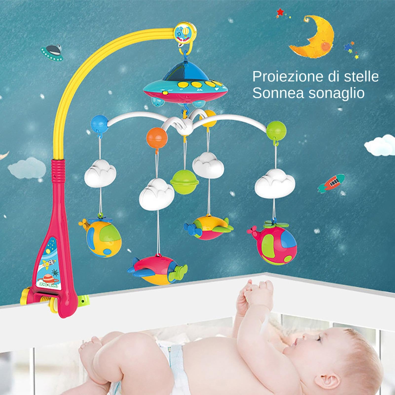 Mobile musicale per culla, cucciolo di cucciolo mobile Crib asilo | DECORAZIONE NURSERY CASA BAMBINO PER GIOVAMENTO PER GENITO