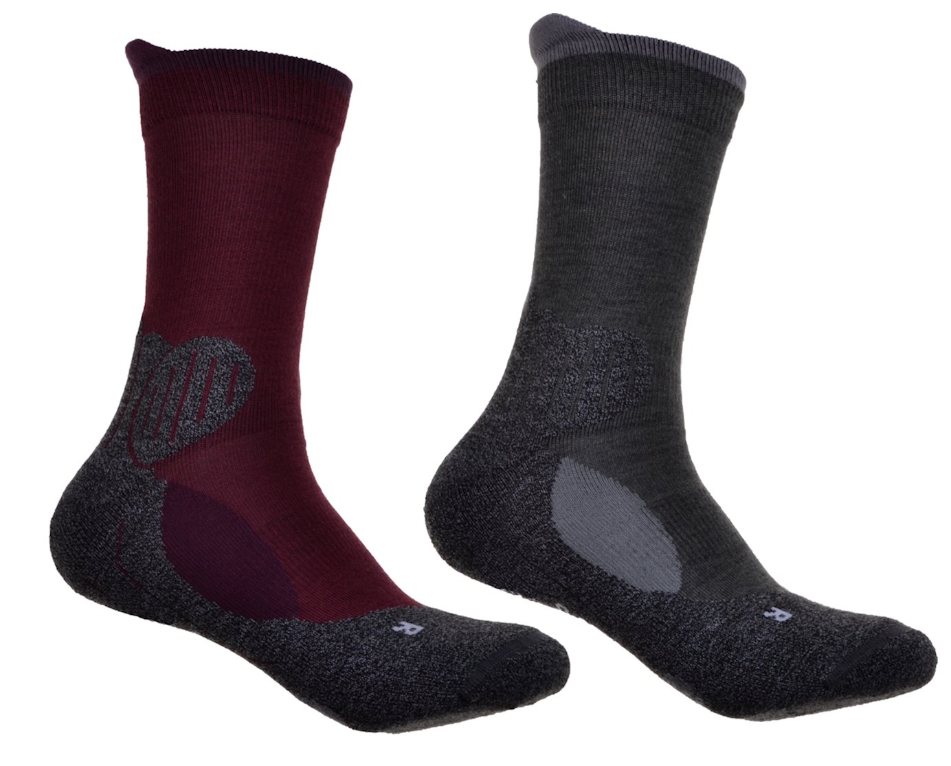 Wb Socks Men's Maroon 2 Pairs Of Golf Socks Warm Wool Blend Autumn Winter Socks