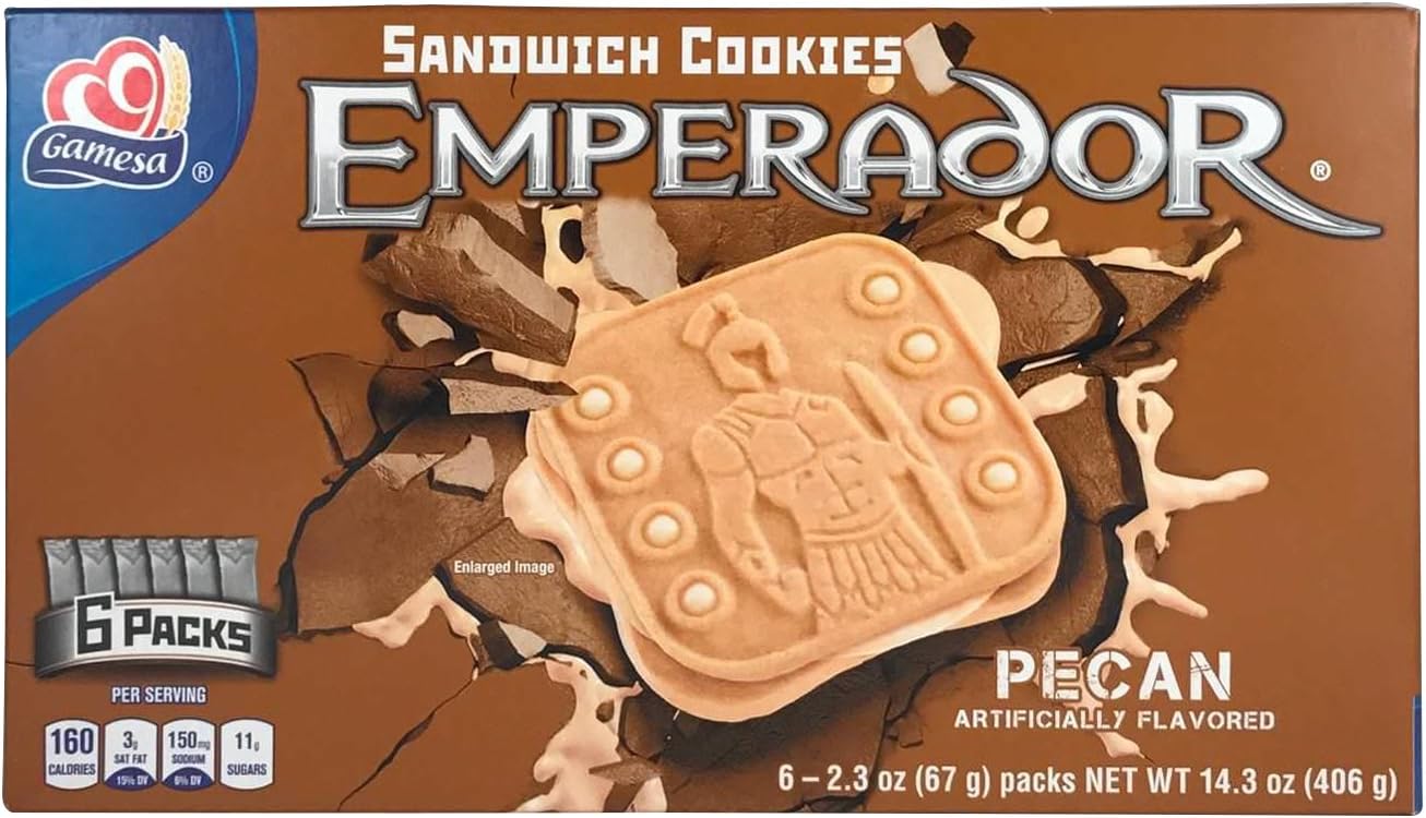 Carniceria Compare, Emperador Pecan Flavored Sandwich Cookies, 14.3 Ounce