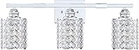 Vista 1 de Leading Lighting Lámpara de pared de cristal de polígono de 3 luces de 24 pulgadas con acabado cromado, moderna y concisa lámpara de pared