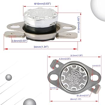 Aopin熱制御スイッチKSD301通常閉鎖NC 155度250V高電流20A Aopin Thermal Control Switch KSD301 Normally Closed NC 60