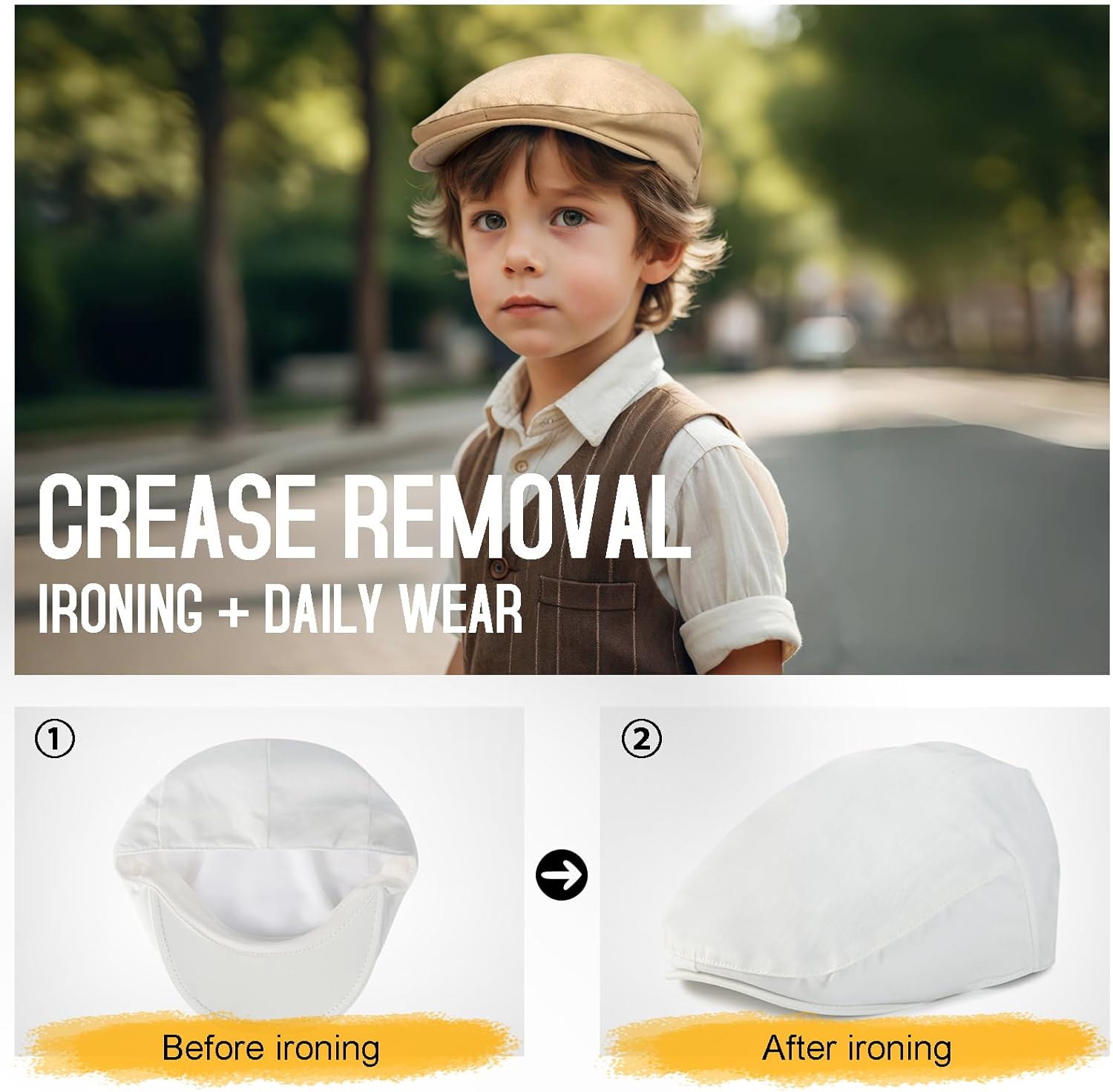Toddler Boy Newsboy Hat Kids Cotton Golf Outfit Cap - Image 6