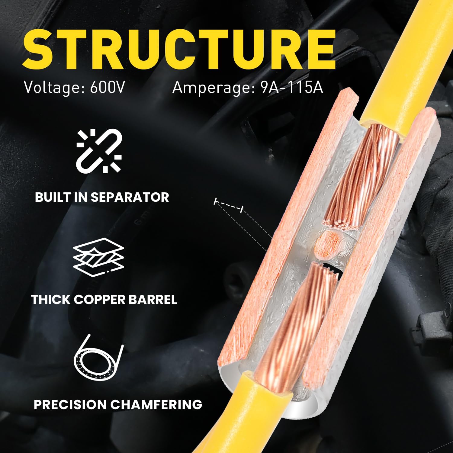 haisstronica 600PCS Non Insulated Ring Terminal Kit+Non Insulated Butt Connectors Kit