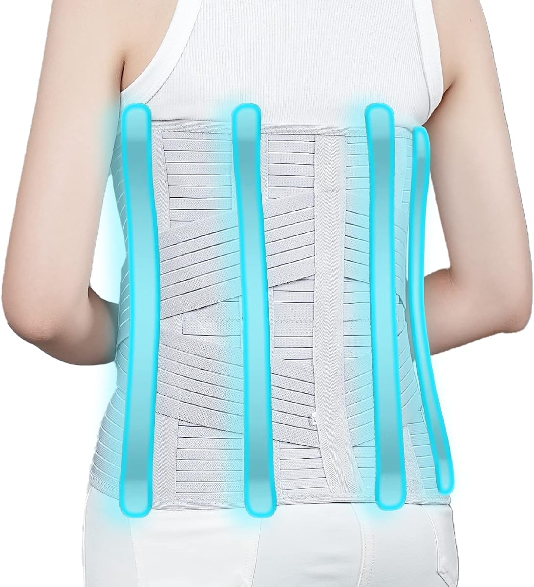 Solmyr Soporte lumbar para espalda, faja abdominal, cinturón de apoyo para la cintura inferior, cinturón de soporte para la espalda, envoltura de compresión, correas de cintura ajustables y transpirables para mujeres y hombres, alivio del dolor de espalda baja (S)