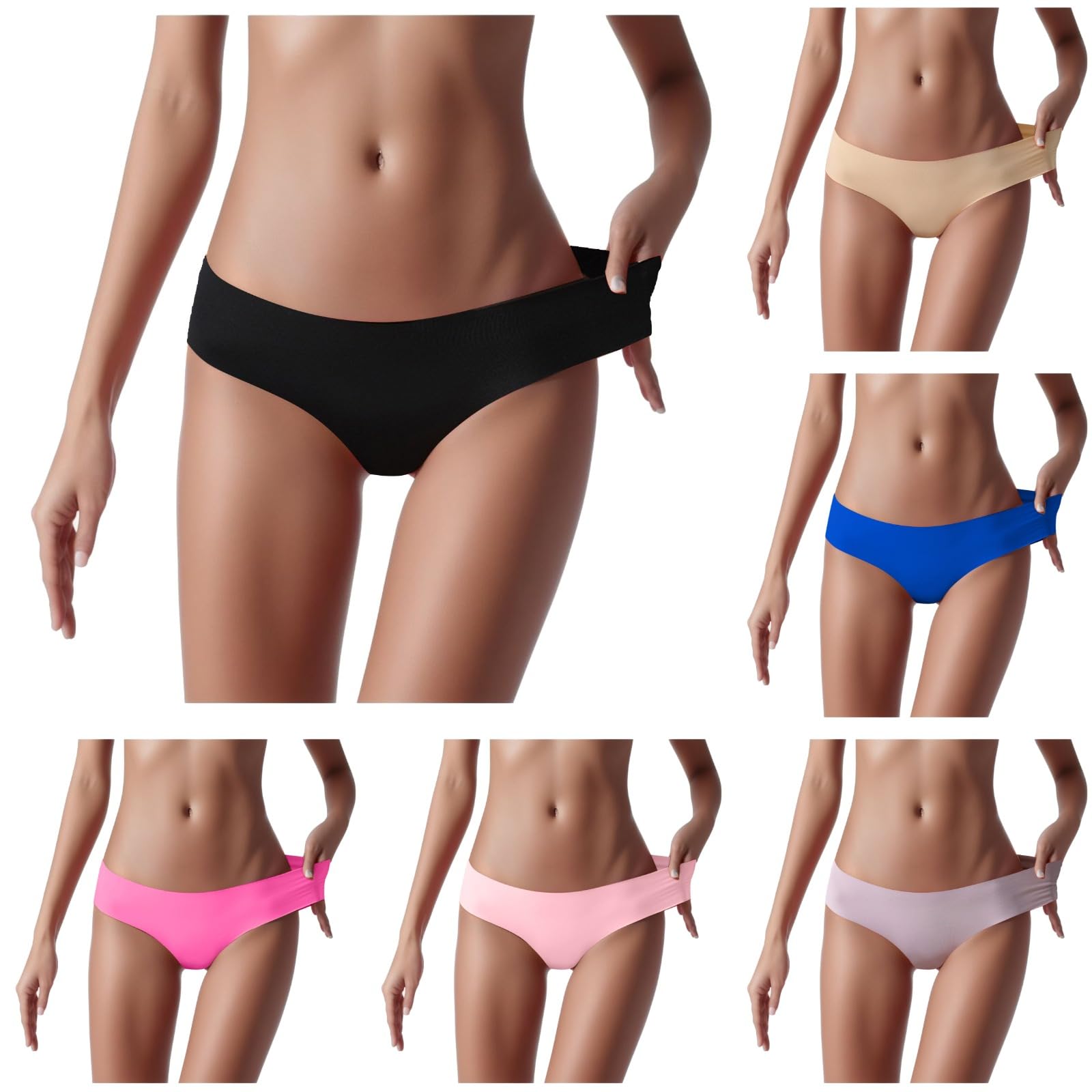 Valentines Underwear Briefs for Women Sexy Ice Silk Hipster Seamless Cool Plain Breathable Panties Midwaist Soft Thongs