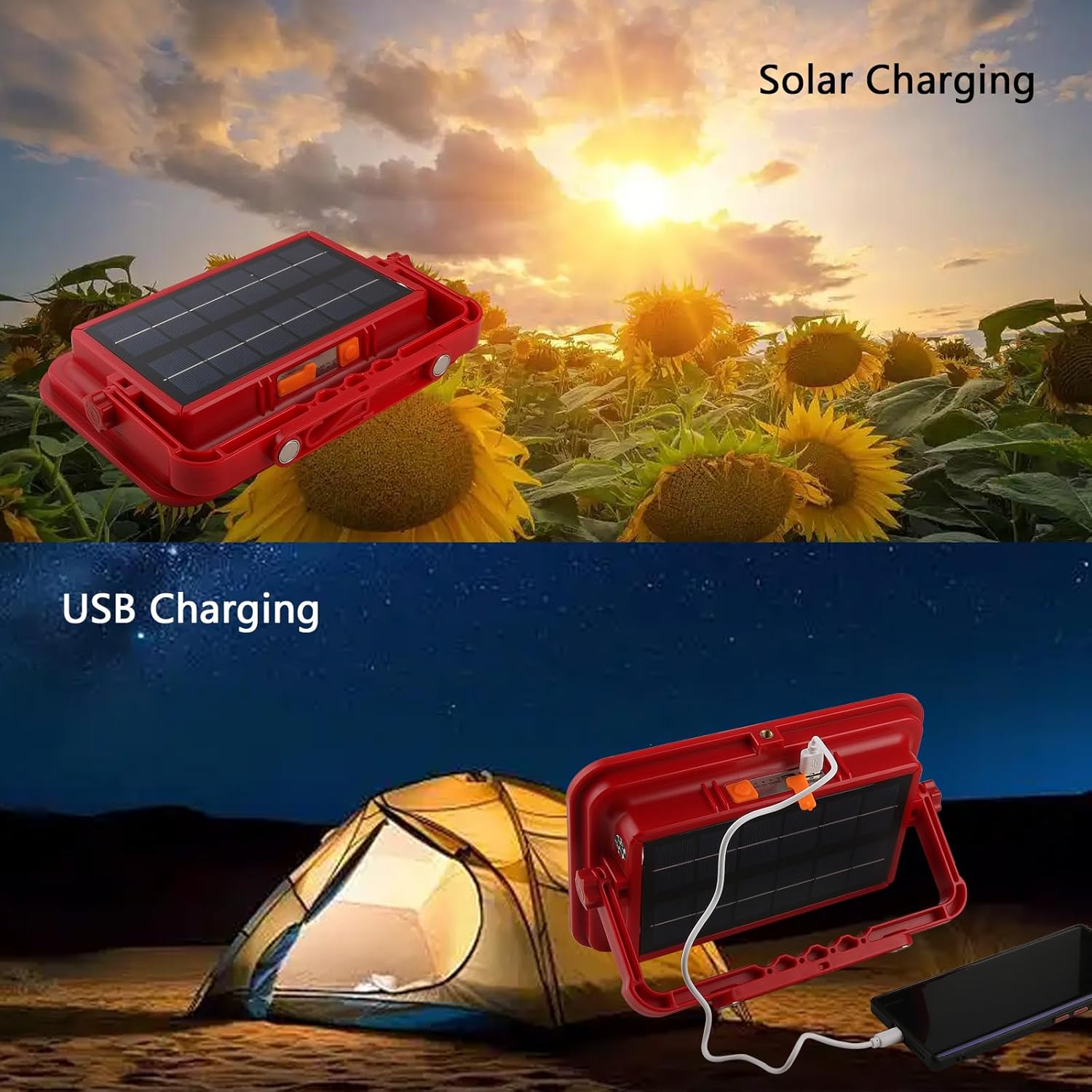 Solar Portable Rechargeable Work Light,16500mAh 200W Magnetic Flood Battery Work Light 15000LM Outdoor 400LED Camping Lights IP69 Ultra Waterproof for Job Site Repair,Camping, Hiking, Emergency
