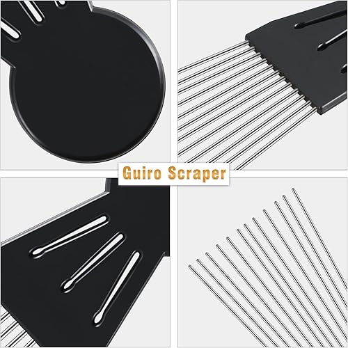 Vista 33 de EASTROCK Guiro Raspador de percusión latina estilo peine raspador profesional de repuesto para varios instrumentos de percusión 2 paquetes negro