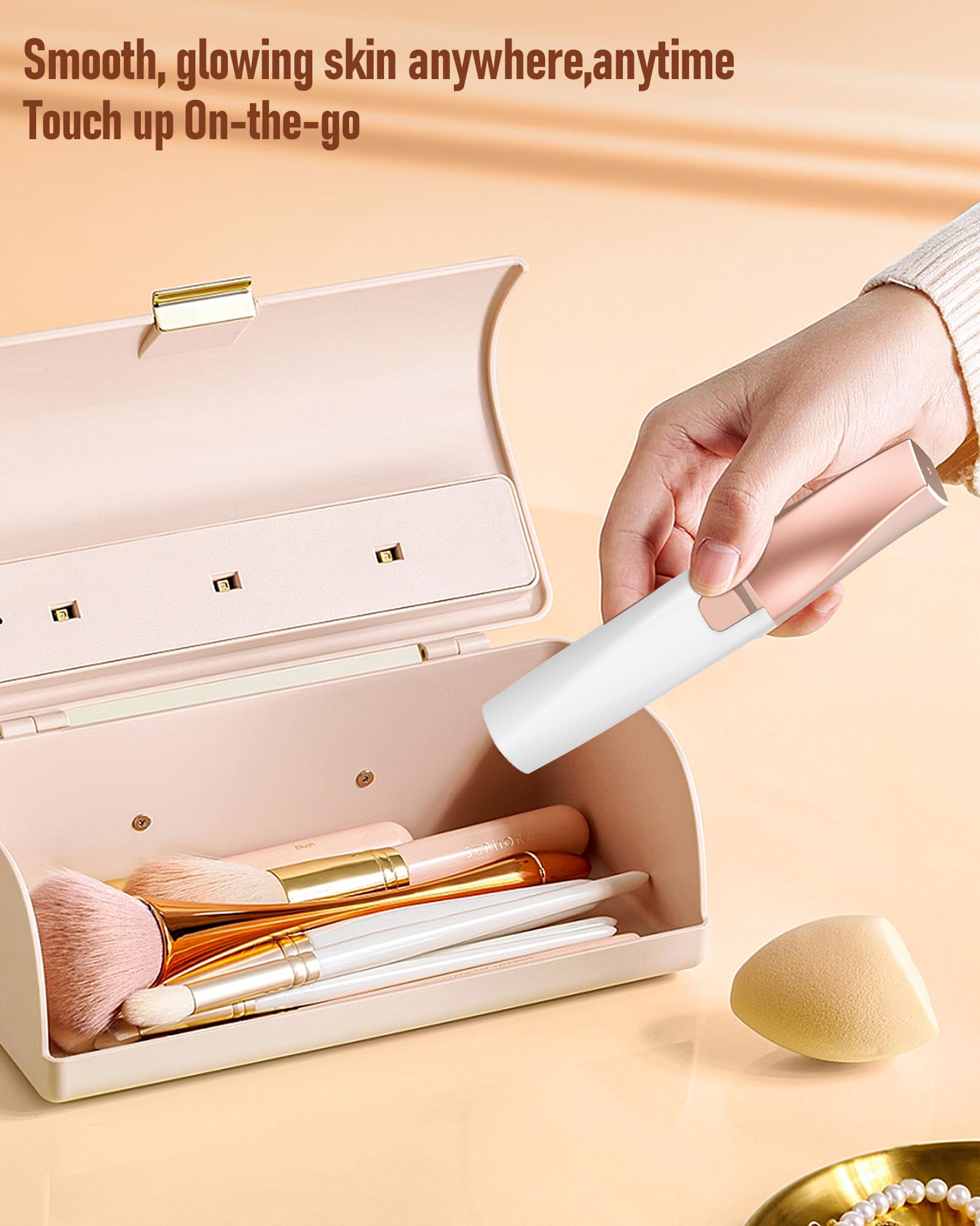 Rasuradora Facial Mujer recortadora de cejas electrica: iFANZETECH Rasuradora Facial Electrica Eliminar el Vello sin Dolor con Luz Smartlight Labio Superior, Barbilla, Mejillas y Cejas Regalo Mujer — view 6