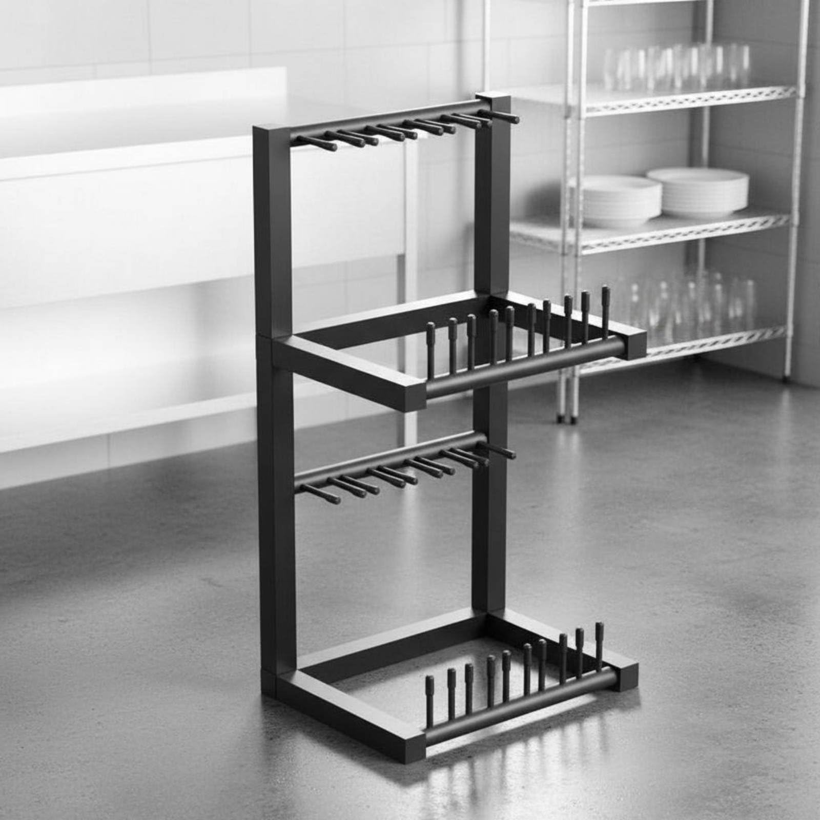 Pong Rack Holder Porta Racchette Pong, Nero Porta Racchette Da Tavolo - 48x20x42 Cm