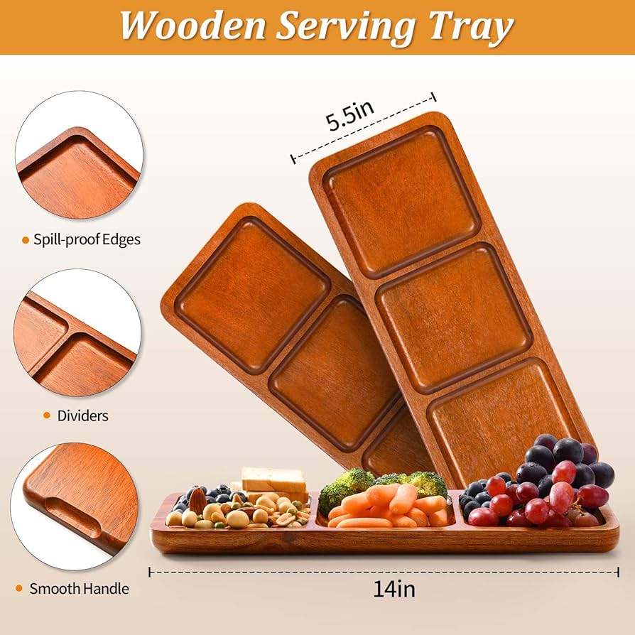 木製プレート サービングトレイ長方形木製サービングトレイ 3枚セット 野菜 果物 木製プレート サービングトレイ長方形木製サービングトレイ 3枚