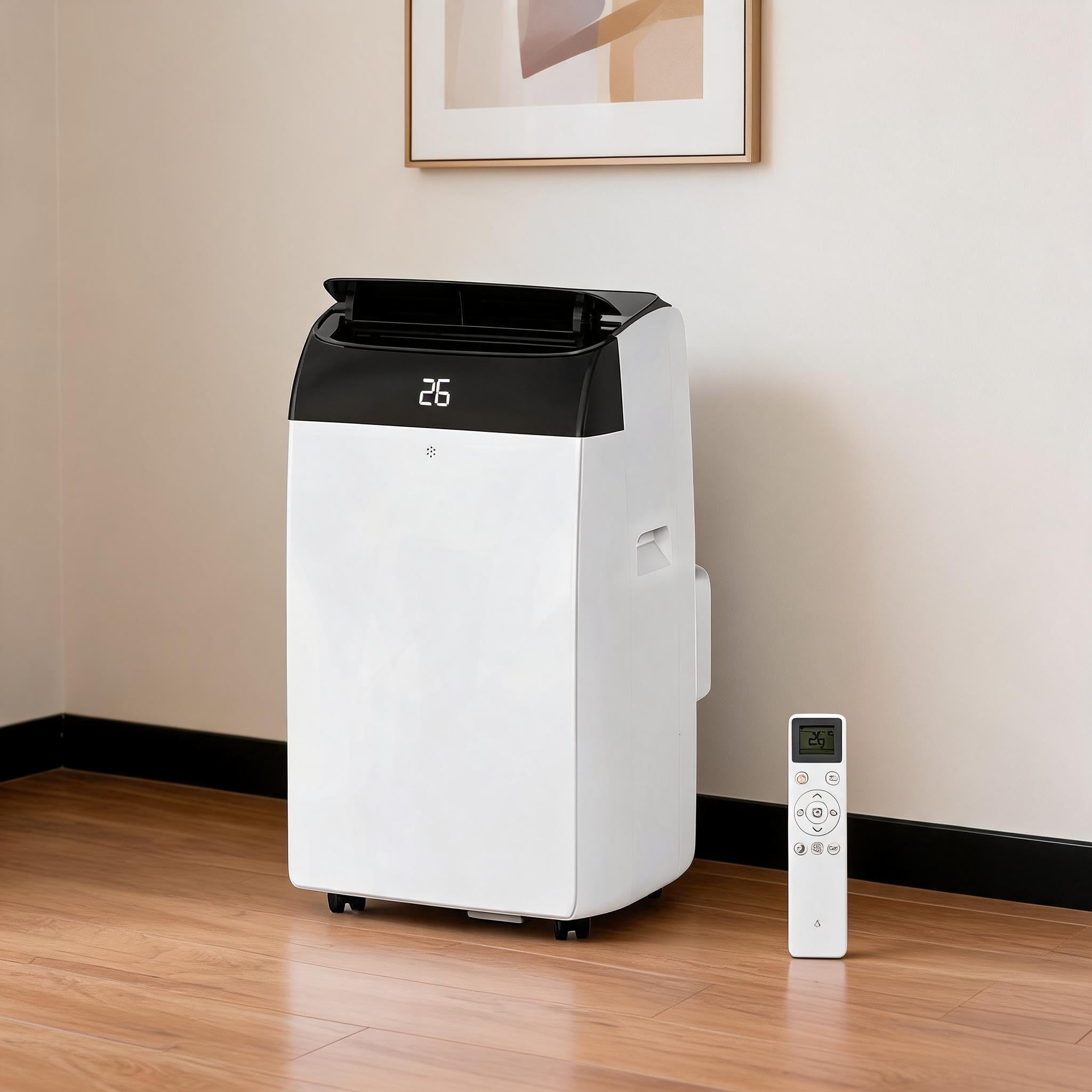 Asypets White 12000 Btu Portable Air Conditioner, A++ Energy Rated Mobile Ac Unit With R290, 4-In-1 Cooling Dehumidifier Fan, Follow-Me Control, Quiet 52 Db For Home Office