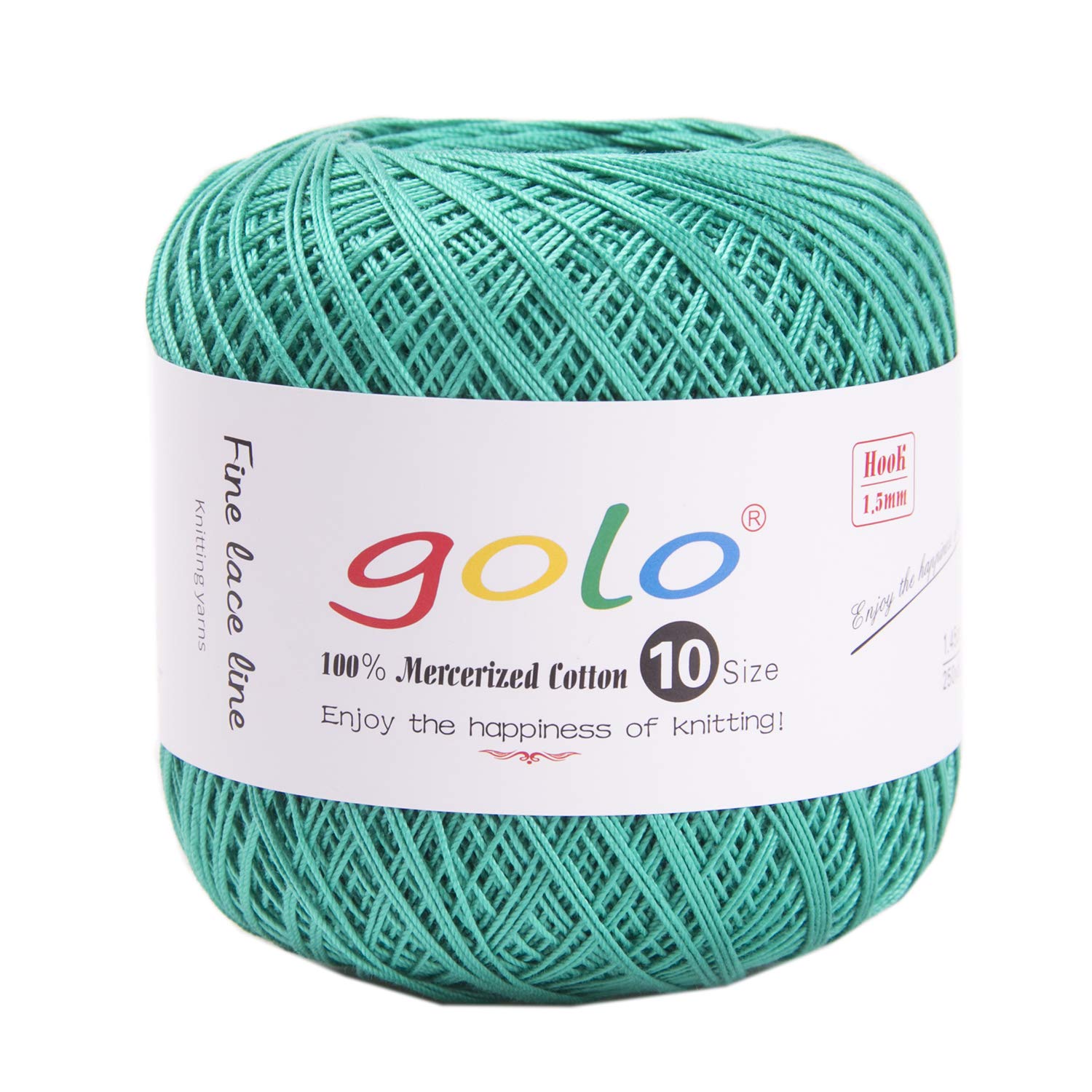 golo Cotton Crochet Thread Balls Size 10 Cotton Knitting Thread Yarn for Crochet Turquoise Green 198