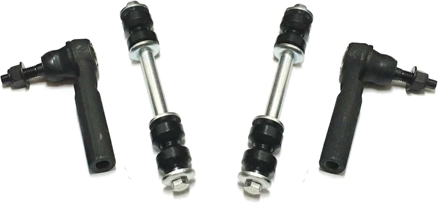 4 Pc Suspension Kit Outer Tie Rod Ends and Sway Bar Links ES800223 K700432 Compatible with 2007-2013 Chevrolet Silverado 1500 GMC Sierra 1500 Excl. Electronic Suspensions - PartsW