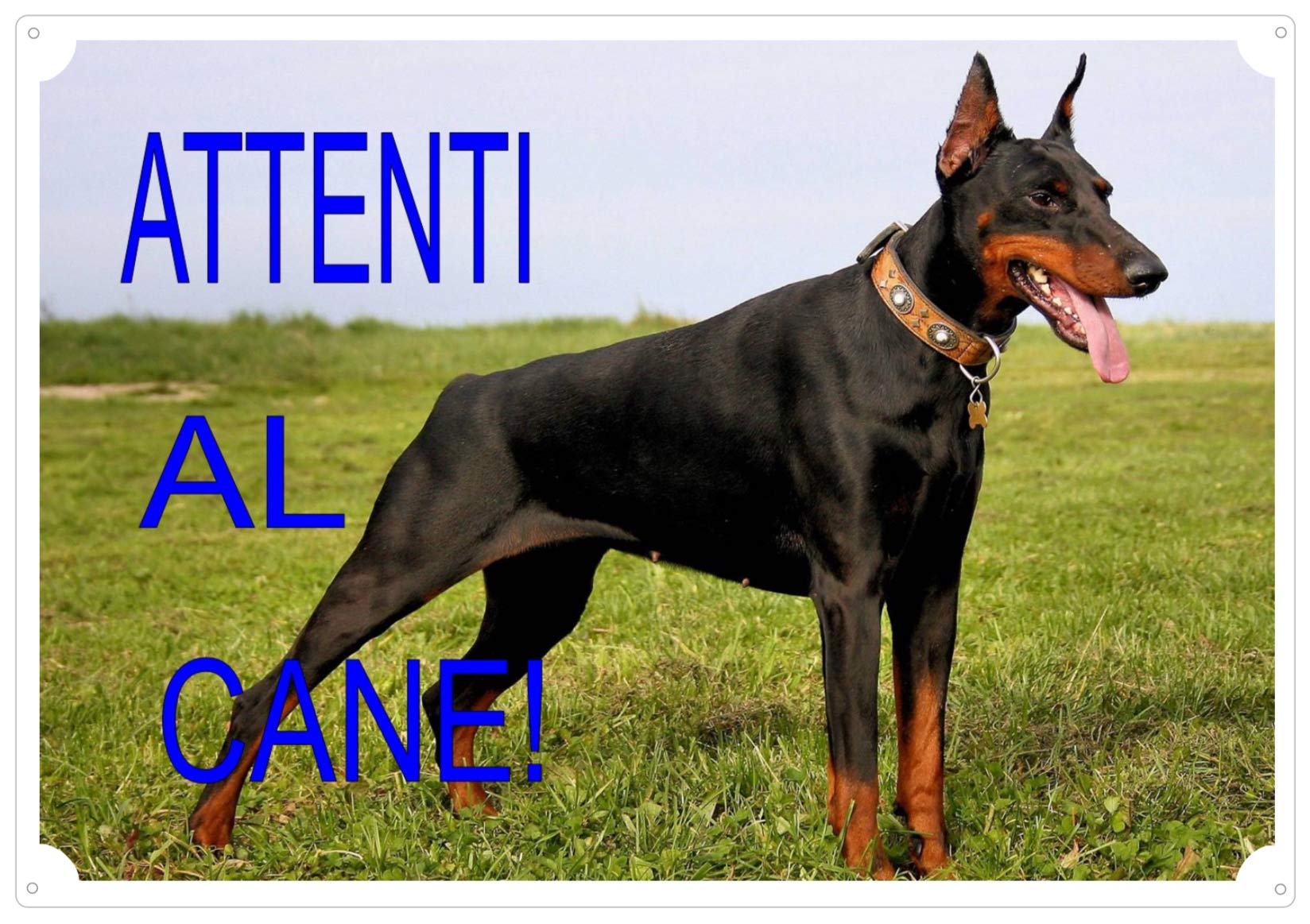 Cartello Attenti Al Cane Dobermann