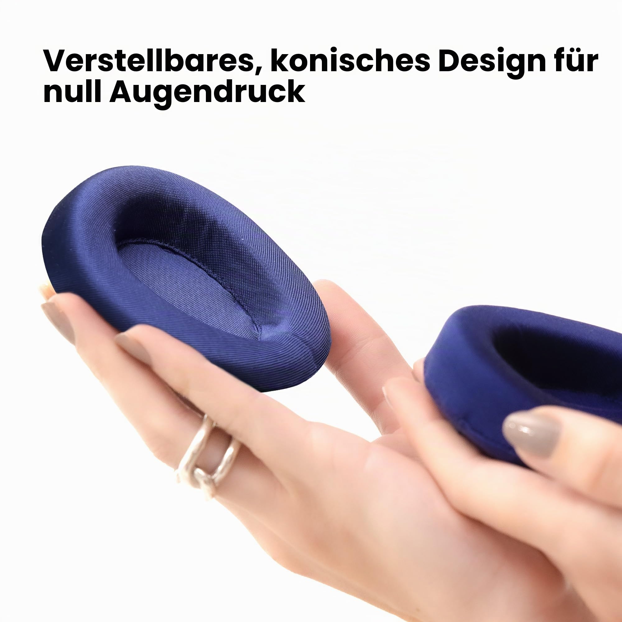 Manta Silk Schlafmaske - luxuriöse, atmungsaktive Seide, sanft zu Haut und Haaren, verstellbarer Riemen, konische Passform